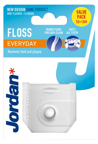 JORDAN Everyday Floss (50+10 m) dental floss, 1 pcs.