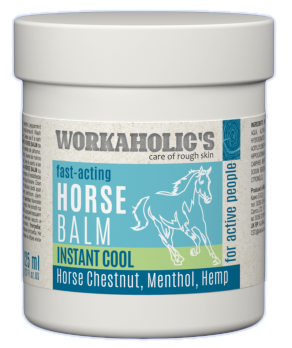WORKAHOLICS Horse Balm With Chestnut, Hemp Extracts And Camphor Oil ķermeņa balzams, 125 ml