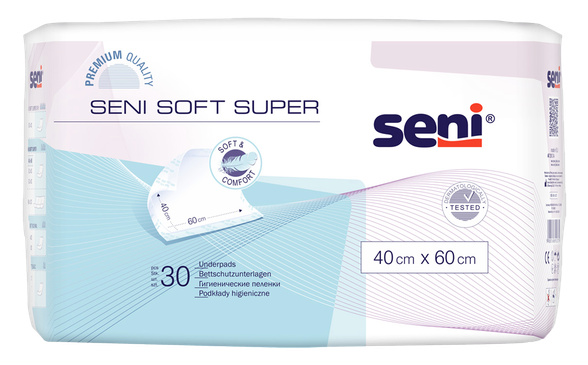 SENI Seni Soft Super 40 x 60 cm absorbent bed pad, 30 pcs.
