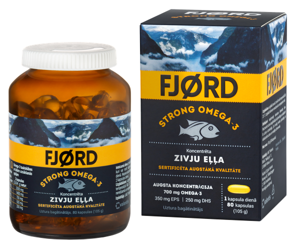 FJORD STRONG Omega-3 fish oil capsules, 80 pcs.