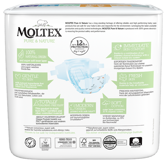 MOLTEX Eco Pure & Nature 3 Midi (4-9 kg) autiņbiksītes, 33 gab.