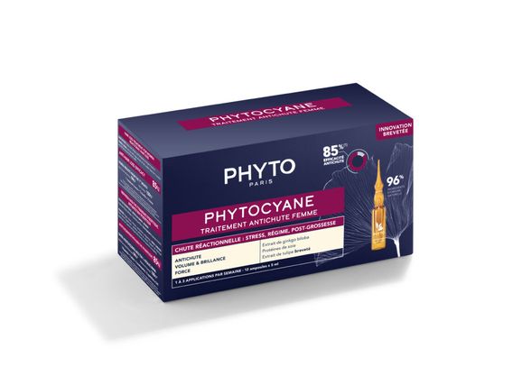 PHYTO Phytocyane Reactional Anti-hair Loss Treatment For Women 5 ml ampoules, 12 pcs.