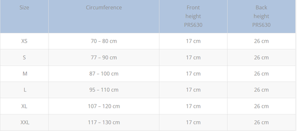 PRIM Spine Modular Low (XS) muguras ortoze, 1 gab.