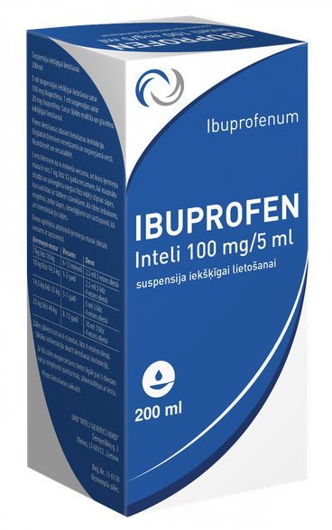 IBUPROFEN Inteli 100 mg/5 ml suspensija, 200 ml