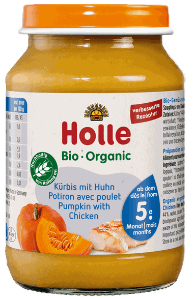 HOLLE Pumpkin and chicken puree, 190 g