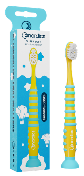 NORDICS Super Soft 4+ Yellow toothbrush, 1 pcs.