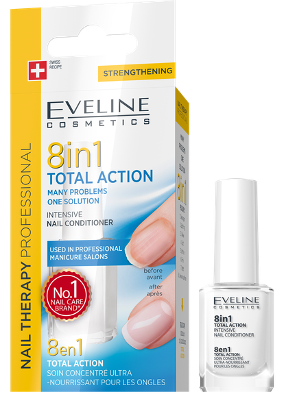EVELINE  Nail Therapy 8in1 укрепляющее средство для ногтей, 12 мл