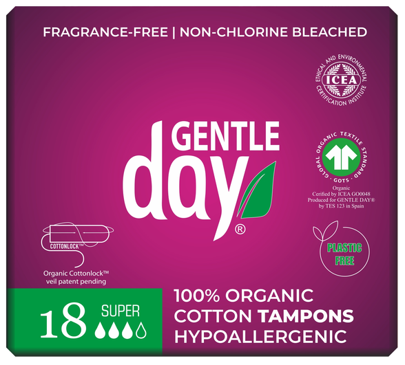 GENTLE DAY Super Organic Cotton tamponi, 18 gab.