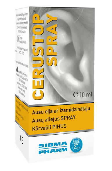 CERUSTOP ausu eļļa sprejs, 10 ml