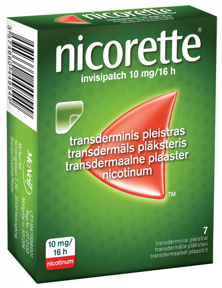 NICORETTE   Invisipatch10 mg/16h plāksteris, 7 gab.