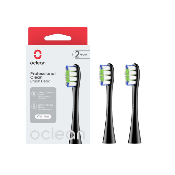 OCLEAN  Professional Clean P1C5 Black electric toothbrush heads, 2 pcs.