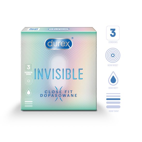DUREX Invisible Close Fit презервативы, 3 шт.