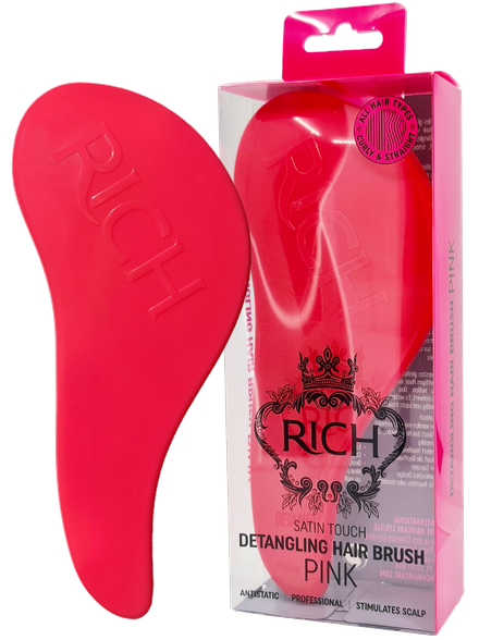 RICH Pure Luxury Satin Touch Detangling Pink hairbrush, 1 pcs.