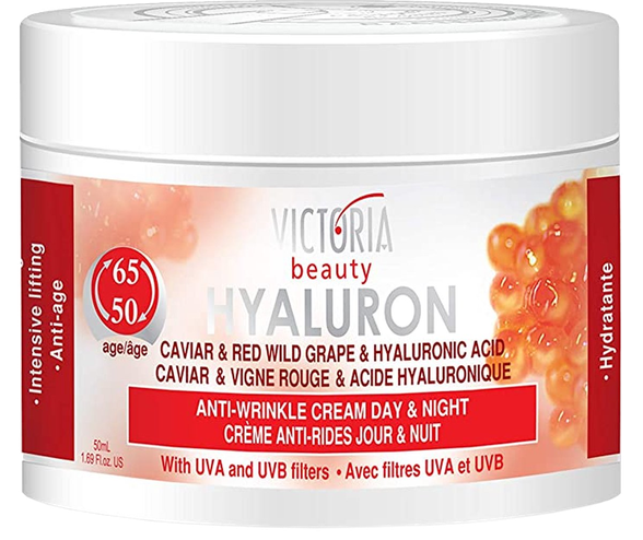 VICTORIA BEAUTY Hyaluron Anti-Wrinkle With Caviarm, Red Grape Extracts sejas krēms, 50 ml