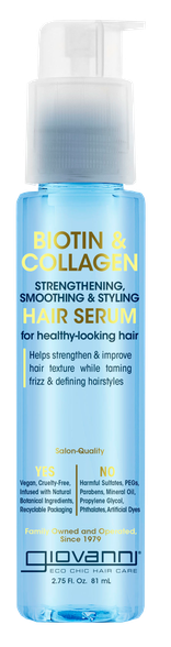 GIOVANNI Biotin & Collagen, Strengthening & Styling сыворотка для волос, 81 мл