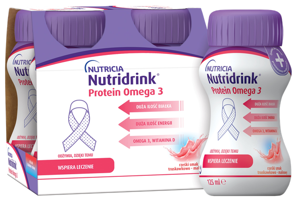 NUTRICIA Nutridrink Protein Omega3 Cool Berry 125 ml, 4 pcs. | Mēness ...