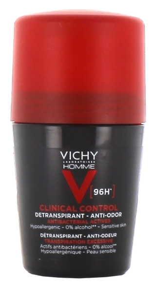 VICHY Homme Deo Clinical Control Roll-On 96h deodorant, 50 ml