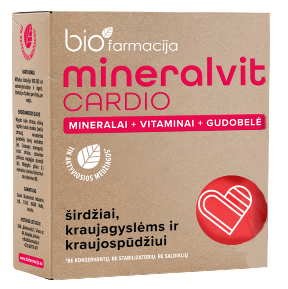 BIOFARMACIJA Mineralvit Cardio pulveris, 20 gab.