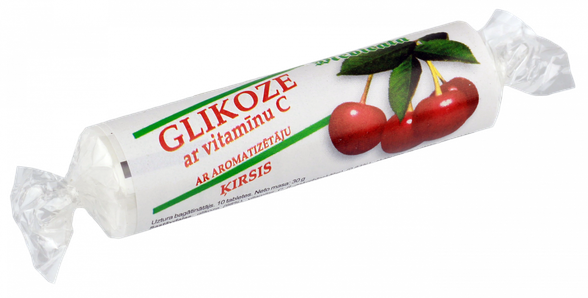 GLUCOSE with cherry flavor pills, 10 pcs.