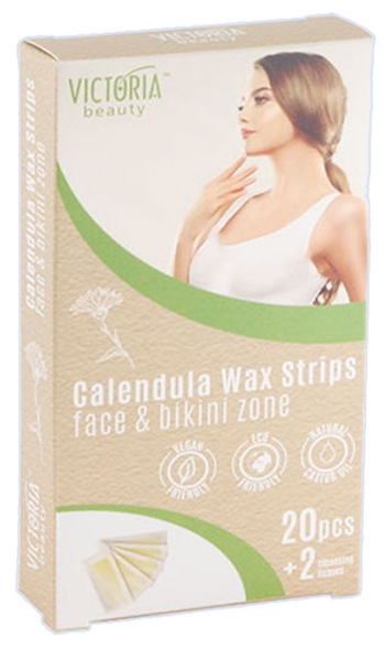 VICTORIA BEAUTY Calendula Face & Bikini восковые полоски для депиляции, 20 шт.