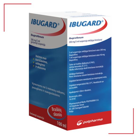 IBUGARD 200 mg/5 ml suspensija, 100 ml