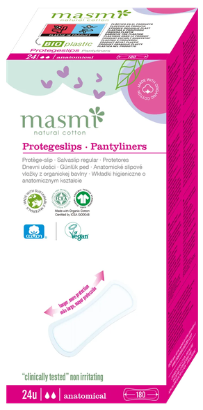 MASMI Organic Cotton Anatomical pantyliner, 24 pcs.