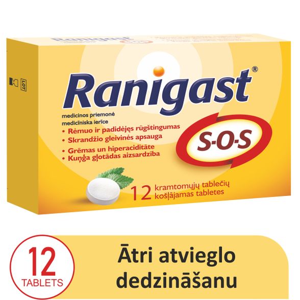 RANIGAST   SOS жевательные таблетки, 12 шт.