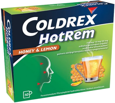 COLDREX HotRem Honey & Lemon paciņas, 10 gab.