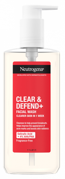 NEUTROGENA Clear&Defend+ želeja sejas mazgāšanai, 200 ml