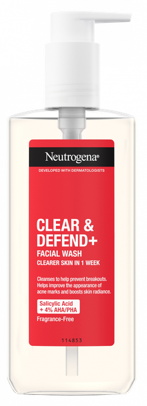 NEUTROGENA Clear&Defend+ очищающий гель для лица, 200 мл