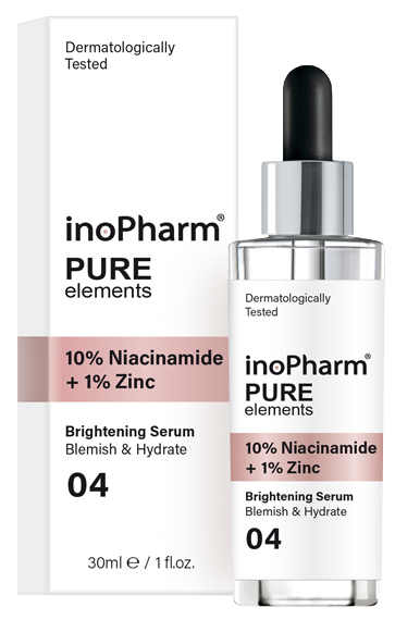 INOPHARM 10% Niacinamide + 1% Zinc serum, 30 ml