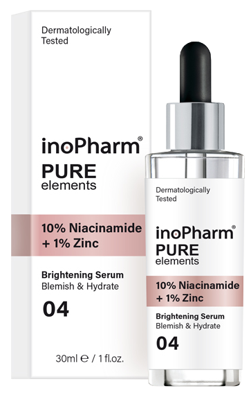 INOPHARM 10% Niacinamide + 1% Zinc serums, 30 ml