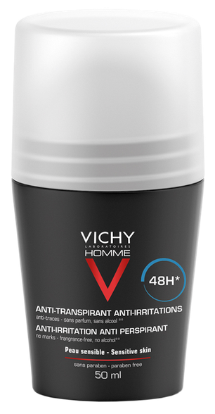 VICHY Homme Anti-perspirant For Sensitive Skin 48H антиперспирант, 50 мл