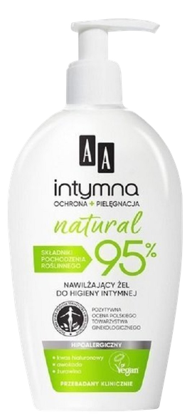 AA Intimate Natural 95 % mazgāšanas līdzeklis intīmai zonai, 300 ml