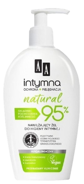 AA INTIMATE Intimate Natural 95 % mazgāšanas līdzeklis intīmai zonai, 300 ml