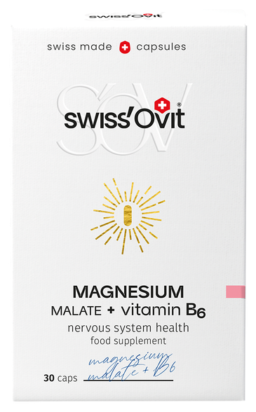 SWISS OVIT Magnesium Malate 150 mg + Vit. B6 capsules, 30 pcs.