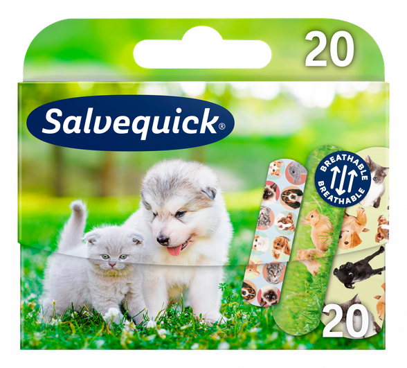 SALVEQUICK Animals Kids bandage, 20 pcs.