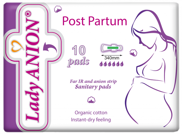 LADY ANION Post Partum pads, 10 pcs.