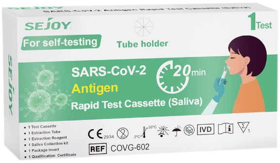 SEJOY  SARS-CoV-2 Antigen (siekalu) tests, 1 gab.