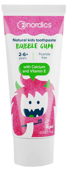 NORDICS Bubble Gum bērnu zobu pasta, 50 ml