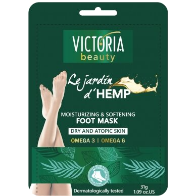 VICTORIA BEAUTY Hemp softening and moisturizing foot mask, 1 pcs.