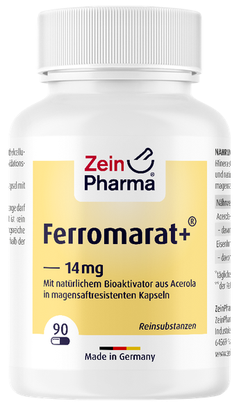 ZEINPHARMA Ferromarat+ 14 mg Eisen kapsulas, 90 gab.