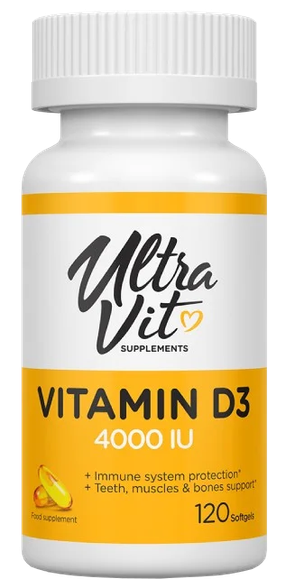 ULTRAVIT   Vitamin D3 4000 IU mīkstās kapsulas, 120 gab.