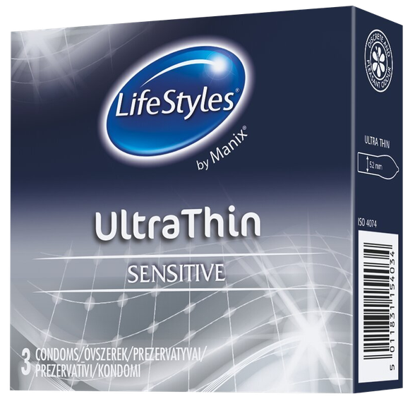 LIFESTYLES Ultra Thin prezervatīvi, 3 gab.