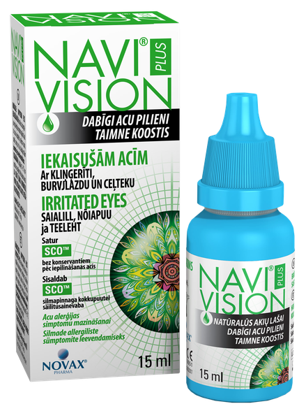 NAVIVISION Plus Irritated Eyes acu pilieni, 15 ml