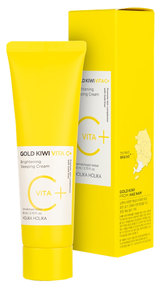 HOLIKA HOLIKA Gold Kiwi Vita C+ Brightening Sleeping sejas krēms, 80 ml
