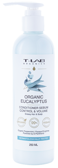 T-LAB Eucalyptus Sebum Control & Volume matu kondicionieris, 250 ml