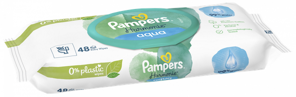 PAMPERS Harmonie Aqua wet wipes, 48 pcs.