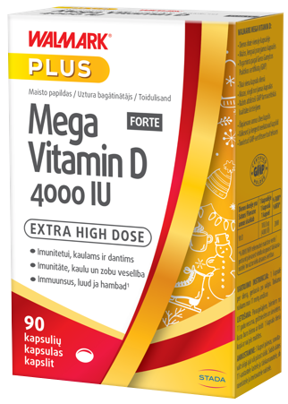 WALMARK   Mega Vitamin D Forte 4000 IU Plus softgel capsules, 90 pcs.