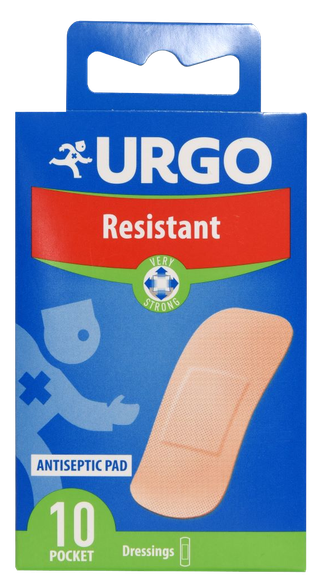 URGO  Resistant 1.9 x 7.2 см пластырь, 10 шт.
